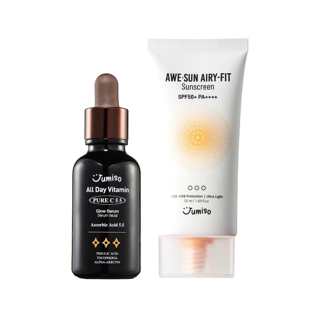 Awe Sun 1.0 Set (AWE-SUN AIRY-FIT Sunscreen + All Day Vitamin Pure C 5.5 Glow Serum)